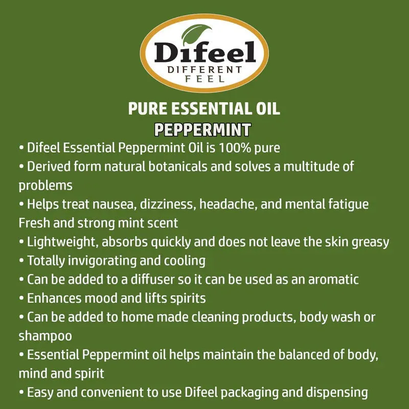 Difeel: Essential Oil 100% Pure Peppermint Oil 1oz