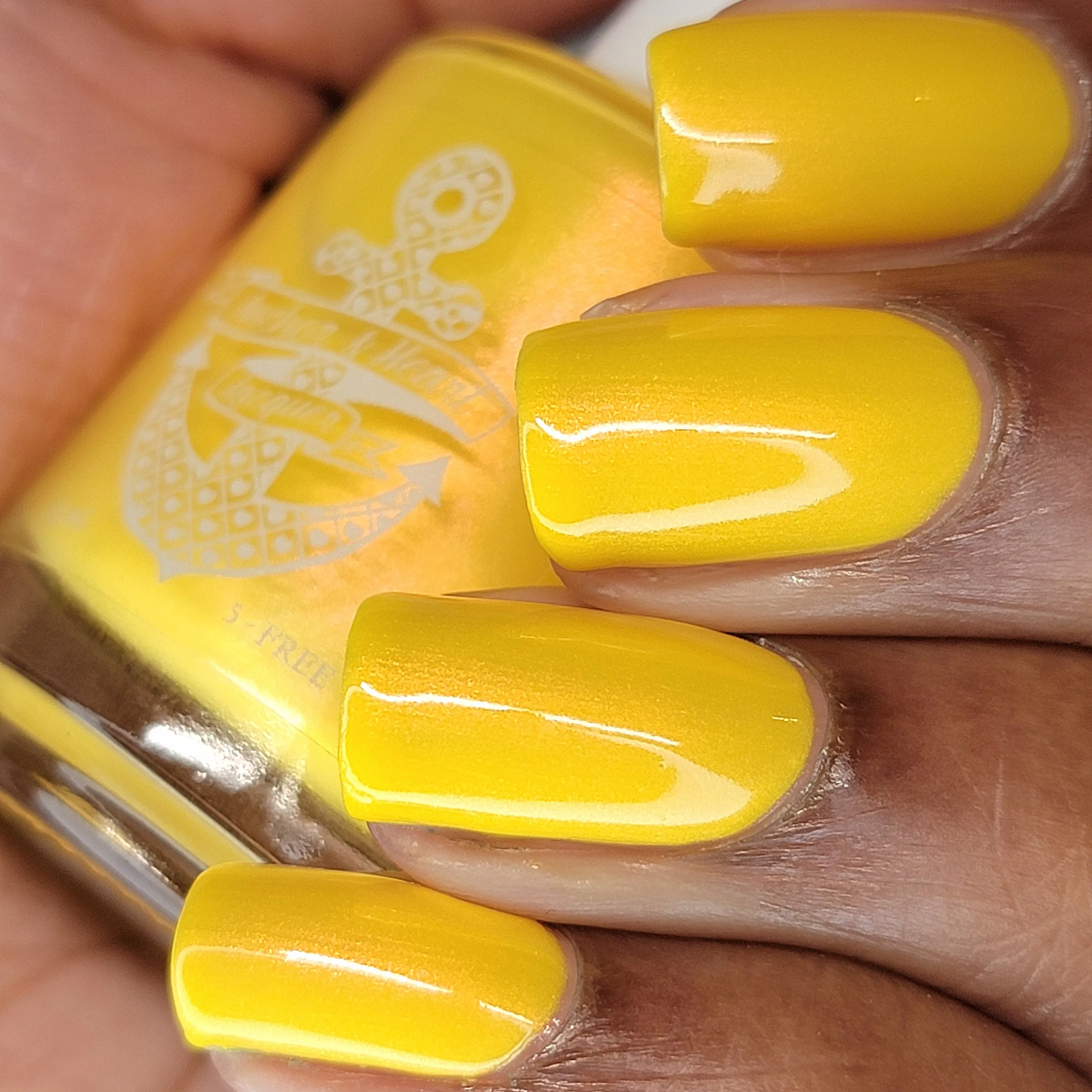 Page Me - yellow shimmer nail polish